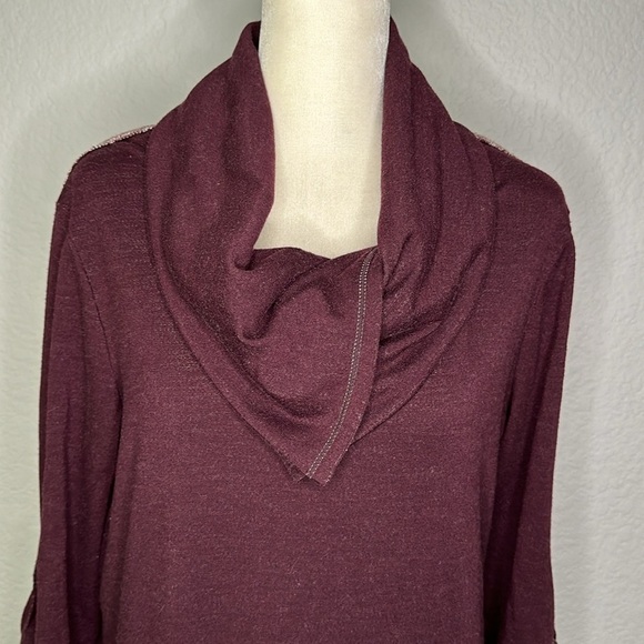 Max Edition Weekend Maroon Jersey Long Sleeve Dress Large - Picture 3 of 12